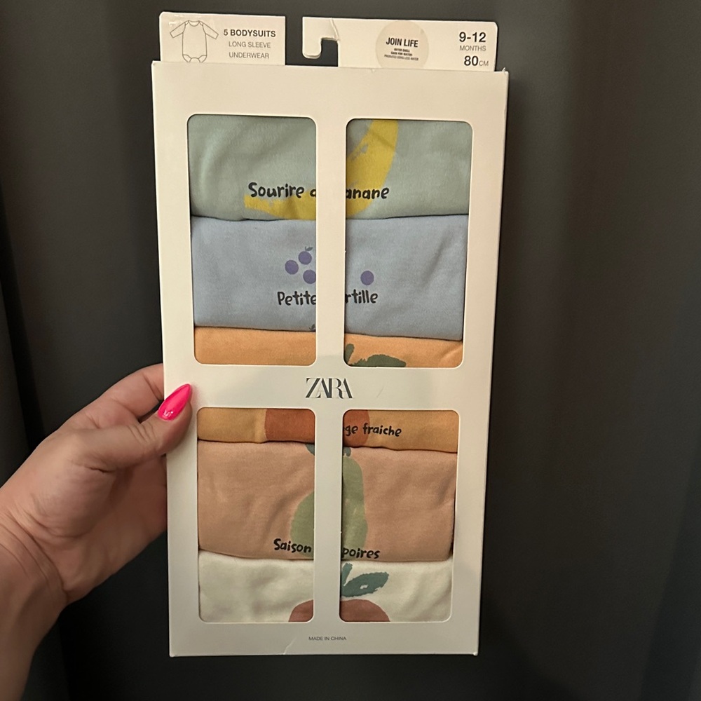 New- Zara Fruit Baby Bodysuit Collection 9-12months